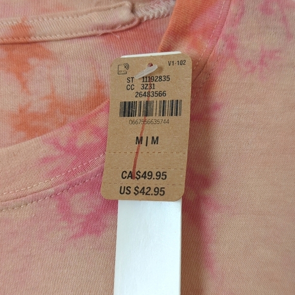 Pink Victoria's Secret Campus Tie Dyed Cinched Side Long Sleeve Crewneck Tee M - Picture 5 of 13